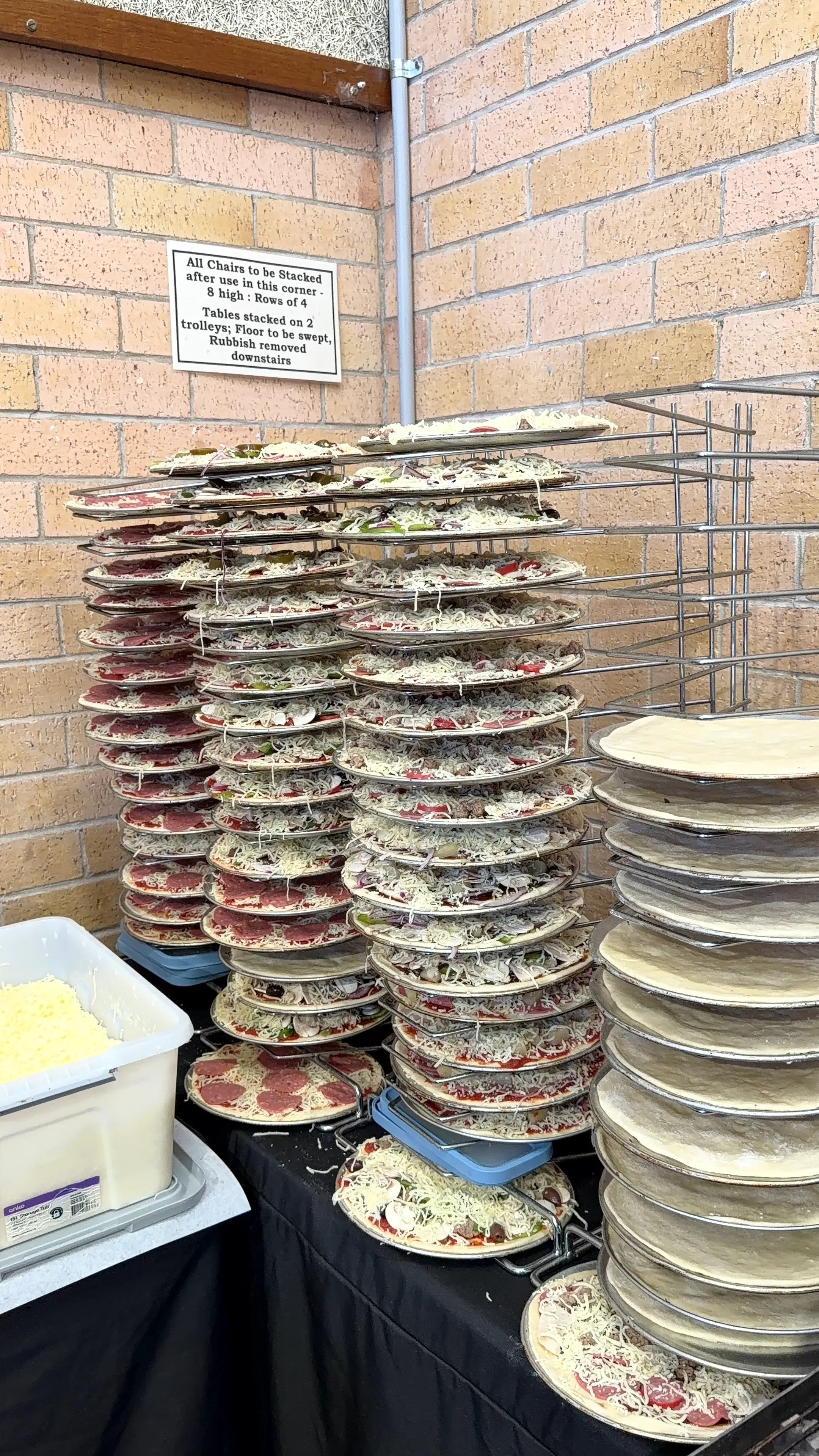 Fresh hand-mixed pizza dough prepared the morning of a Certified Pizza Catering Sydney event